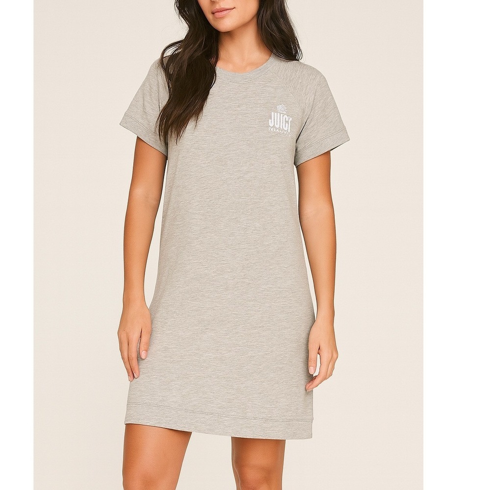 Juicy Couture Grey Powder Heather T-Shirt Dress‎ L Casual Minimalist Athleisure